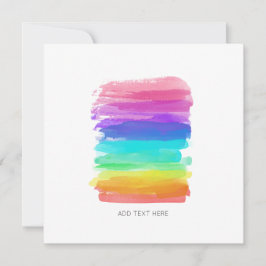 レインボーカラーブラシストロークカスタム文字グリーティング カード