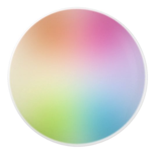 レインボーカラーブルーグリーンピンクレッドパープルイエロー セラミックノブ (正面)