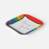 レインボーカラーブロックストライプのオプション ペーパープレート (傾斜あり)