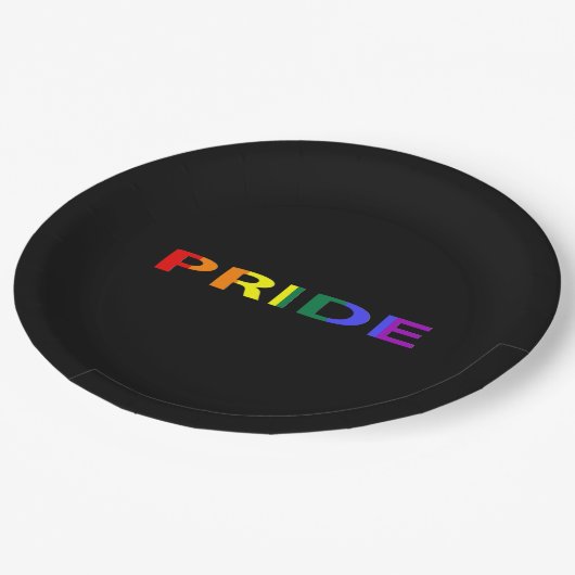 レインボーカラープライド語 ペーパープレート (アングル)