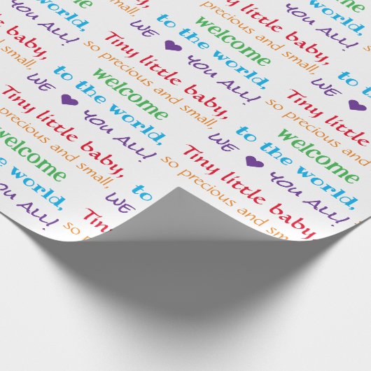 レインボーカラーベビーギフトラップ、ベビーシャワーデコール、 ラッピングペーパー (角)