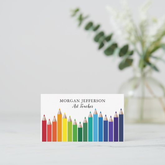 レインボーカラーペンシルアート先生アーティストスタジオ 名刺 (スタンド正面)