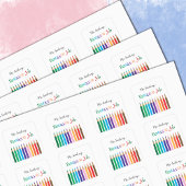 レインボーカラーペンシル報酬スタンプ スクエアシール