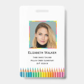 レインボーカラーペンチルススクール先生 バッジ (Back)