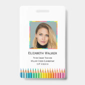 レインボーカラーペンチルススクール先生 バッジ (Front)