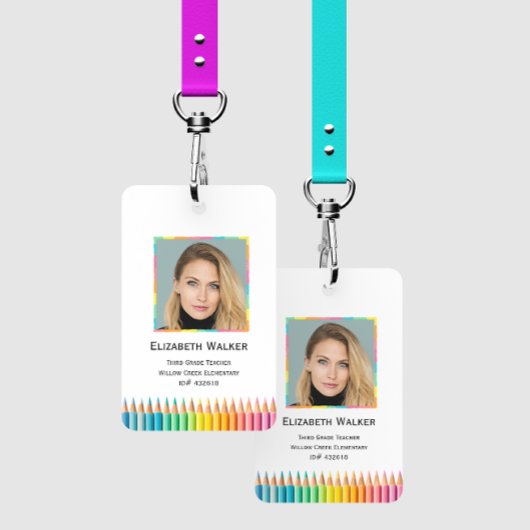 レインボーカラーペンチルススクール先生 バッジ