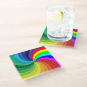 レインボーカラーマンダラ–46556 ガラスコースター (アングル)