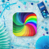 レインボーカラーマンダラ–46556 ペーパープレート (パーティー)