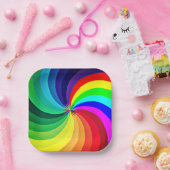 レインボーカラーマンダラ–46556 ペーパープレート (パーティー)