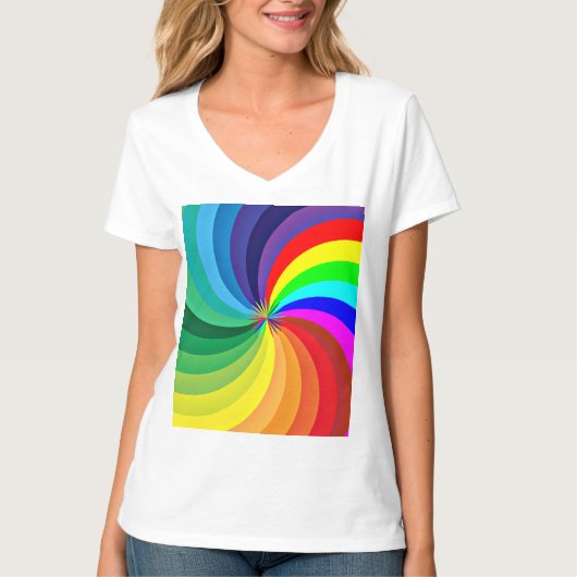 レインボーカラーマンダラ–46556 Tシャツ (正面)