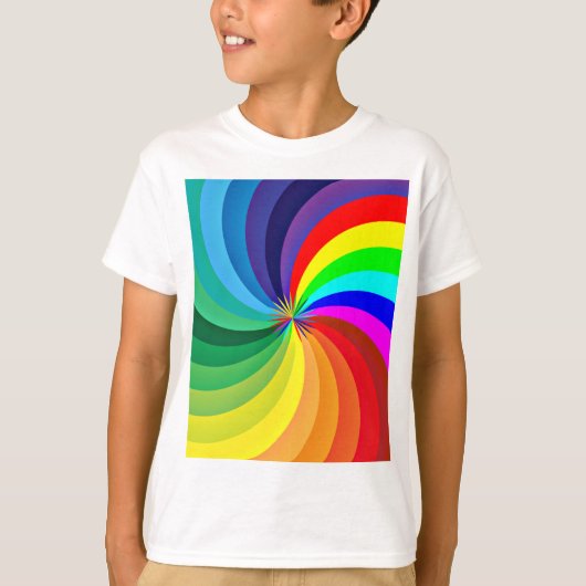 レインボーカラーマンダラ–46556 Tシャツ (正面)