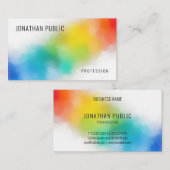 レインボーカラーモダン抽象芸術アカラフルートトレンディー 名刺 (正面/裏面)