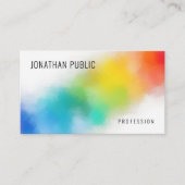 レインボーカラーモダン抽象芸術アカラフルートトレンディー 名刺 (正面)