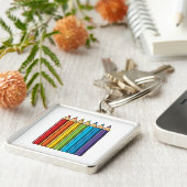 レインボーカラーリングペンシル キーホルダー (側面)