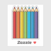 レインボーカラーリングペンシル シール (シート)