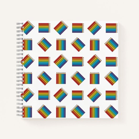レインボーカラーリングペンシル ノートブック (正面)