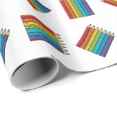 レインボーカラーリングペンシル ラッピングペーパー (ロールコーナー)