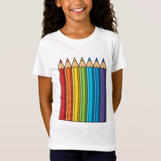 レインボーカラーリングペンシル Tシャツ (正面)