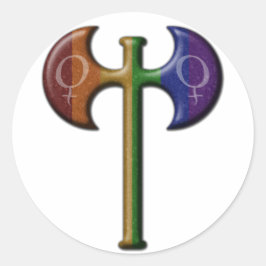 レインボーカラーレズビアンプライドラブリー ラウンドシール