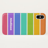 レインボーカラー名前をカスタムするの電話ケース Case-Mate iPhoneケース (裏面(横))