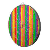 レインボーカラー垂直ストライプスタイル ダーツボード (正面右)