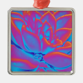 レインボーカラー多肉植物 メタルオーナメント