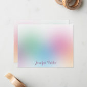 レインボーカラー手書きモノグラエレガントム ノートカード (正面/裏面インサイチュ)