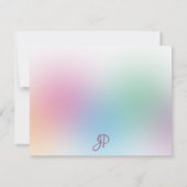 レインボーカラー手書きモノグラエレガントム ノートカード (裏面)