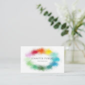 レインボーカラー抽象芸術エレガントモダンテンプレート 名刺 (スタンド正面)