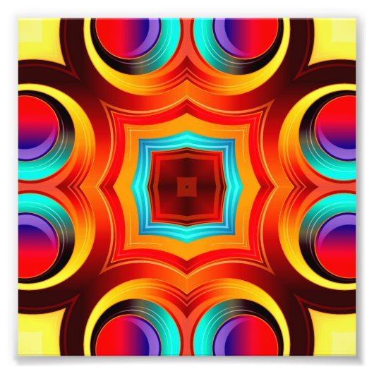 レインボーカラー抽象芸術パターン フォトプリント            (正面)