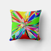 レインボーカラー抽象芸術ピンホイールフラワーデザイン クッション (裏面)
