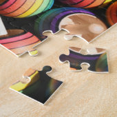 レインボーカラー木製回転玩具おもしろいゲーム ジグソーパズル (側面)