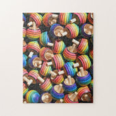 レインボーカラー木製回転玩具おもしろいゲーム ジグソーパズル (縦)