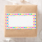 レインボーカラー水玉模様おもしろいハッピーパターン ラベル (インサイチュ)