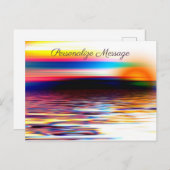 レインボーカラー海サンライズパーソナライズ写真 ポストカード (正面/裏面)