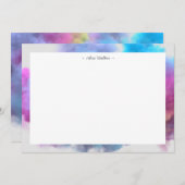 レインボーカラー煙効果モノグラム ノートカード (正面/裏面)