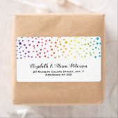 レインボーカラー紙吹雪ゲイレズ結婚ビアン ラベル (インサイチュ)