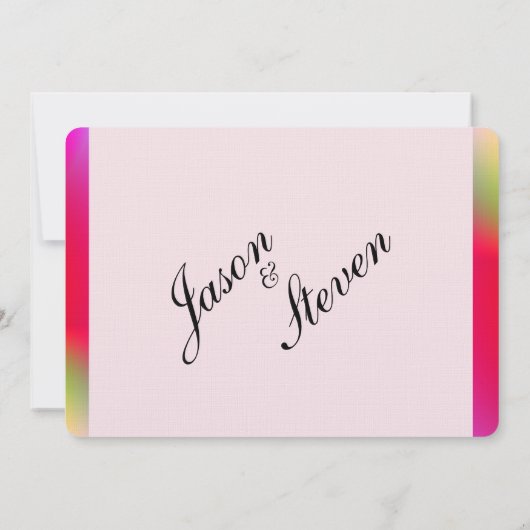 レインボーカラー結婚ズゲイへの関心 招待状 (裏面)