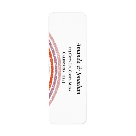 レインボーカラー結婚ズ差出人住所ラベル ラベル (正面)