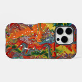 レインボーカラー絵を描フローアート iPhoneケース (裏面横)