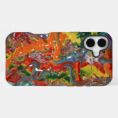 レインボーカラー絵を描フローアート iPhoneケース (裏面横)