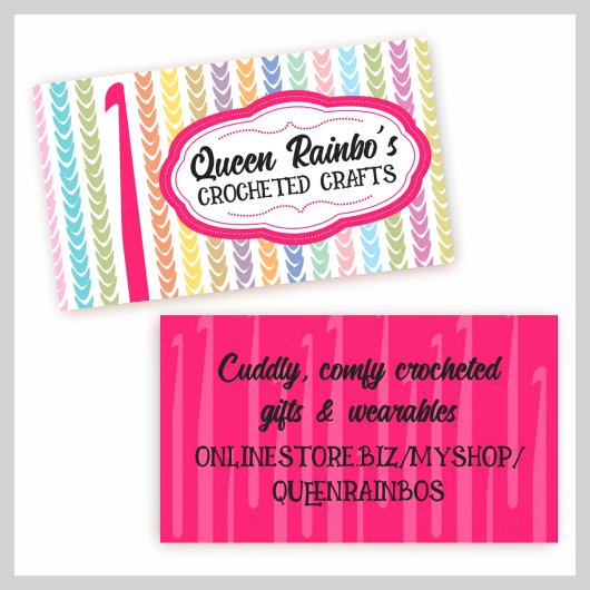 レインボーカラー編み針糸 名刺