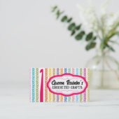 レインボーカラー編み針糸 名刺 (スタンド正面)