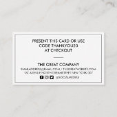 レインボーカラー美しいサロン割引カード 名刺 (裏面)