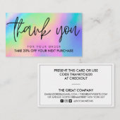 レインボーカラー美しいサロン割引カード 名刺 (正面/裏面)