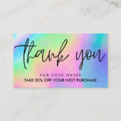 レインボーカラー美しいサロン割引カード 名刺 (正面)