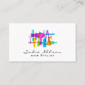 レインボーカラー美容師サロンツール美しい 名刺 (正面)