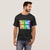 レインボーカラー英国統一された愛国国国旗Uni Tシャツ (正面フル)