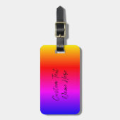 レインボーカラー荷物タグカスタム文字名 ラゲッジタグ (正面縦)
