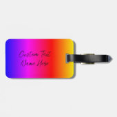 レインボーカラー荷物タグカスタム文字名 ラゲッジタグ (裏面横)